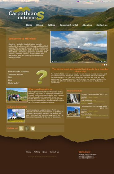 Webdisgn: Carpathians Outdoors
